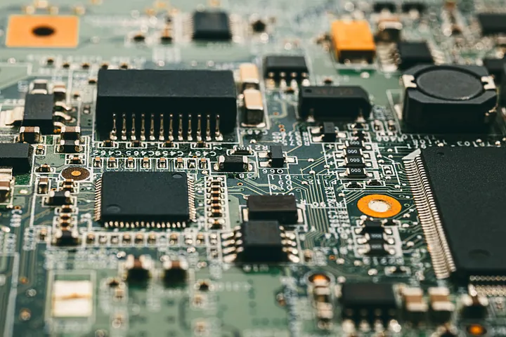 Printed circuit board assembly with surface mount components placed at close pitch